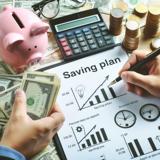 Saving plan: A specific strategy for saving money towards your goal (e.g., weekly or monthly deposit).